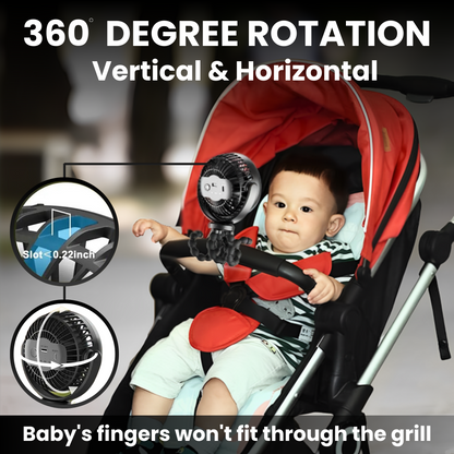 2-in-1 Rechargeable Portable Fan with 5200 mAh Power Bank