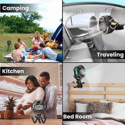 2-in-1 Rechargeable Portable Fan with 5200 mAh Power Bank