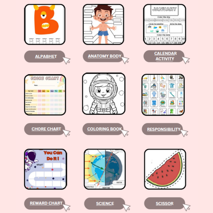 Kids Coloring & Learning Activity Bundle | 100+ Pages | Endless Fun